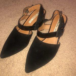 LOWER PRICE! Genuine Leather & Suede black heels